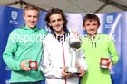 From left to right: Steve Vernon (Greater Manchester) 2nd, Richard Goodman (Middlesex) winner and Dewi Griffiths (West Wales) 3rd, senior mens Inter Counties Cross Country, Cofton Park, Birmingham. Photo: David T. Hewitson/Sports for All Pics